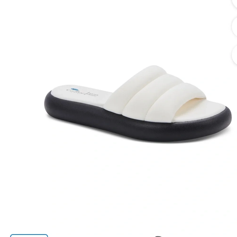 AQUA COLLEGE Water Resistant Quilted Simona Platform Slip On Slide Sandals #2